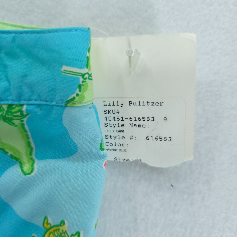 Lilly Pulitzer Pants Women 8 Havana Blue Private Island Capri Crop‎ NWT - Picture 9 of 10